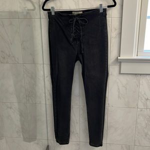Free People tie front high rise skinny jeans - size 28